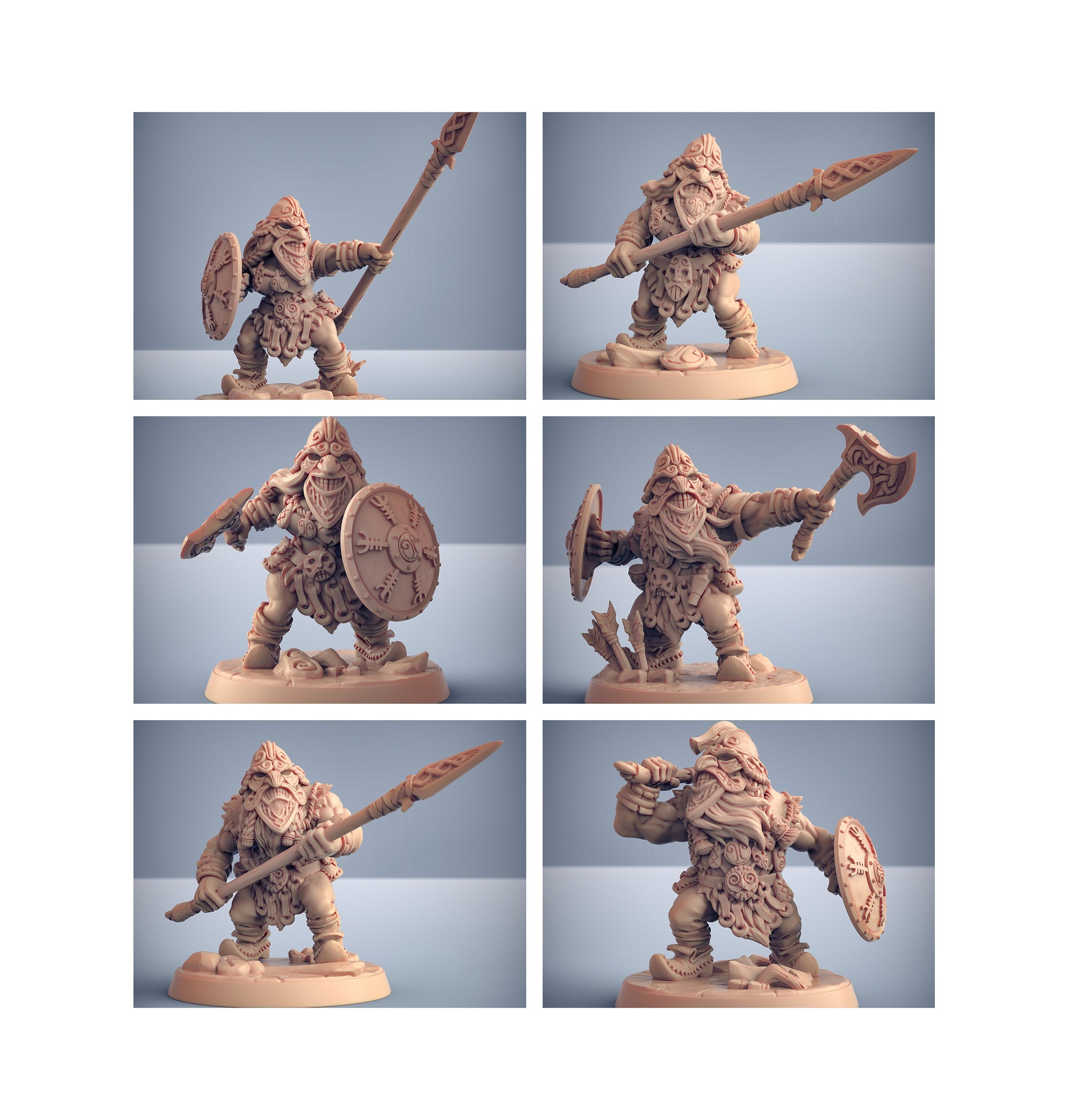 Dwarf Mountaineer mini set - Artisans Guild | Dwarf | Male | Female | Archer | Melee | Fighter | DnD | Wargaming | Pathfinder Fantasy