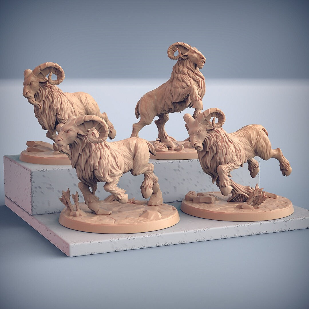 Dwarven Ram Riders - Artisans Guild | Dwarf | Male | Female | Mounted | Melee | Ranged | Fighter | Ranger | Fantasy | DnD | Pathfinder, 32mm