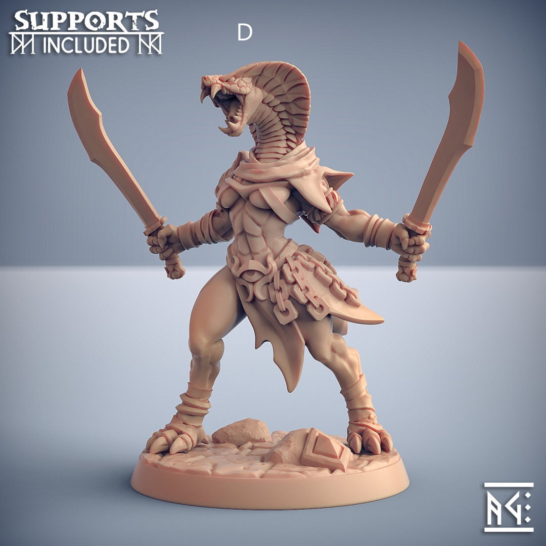 Nagarot Thralls - Artisan Guild Maneater Nagarots | Monster | Fantasy | DnD | Rogue | Fighter | Ranger | Yuan-Ti | Snakefolk | Nagaji