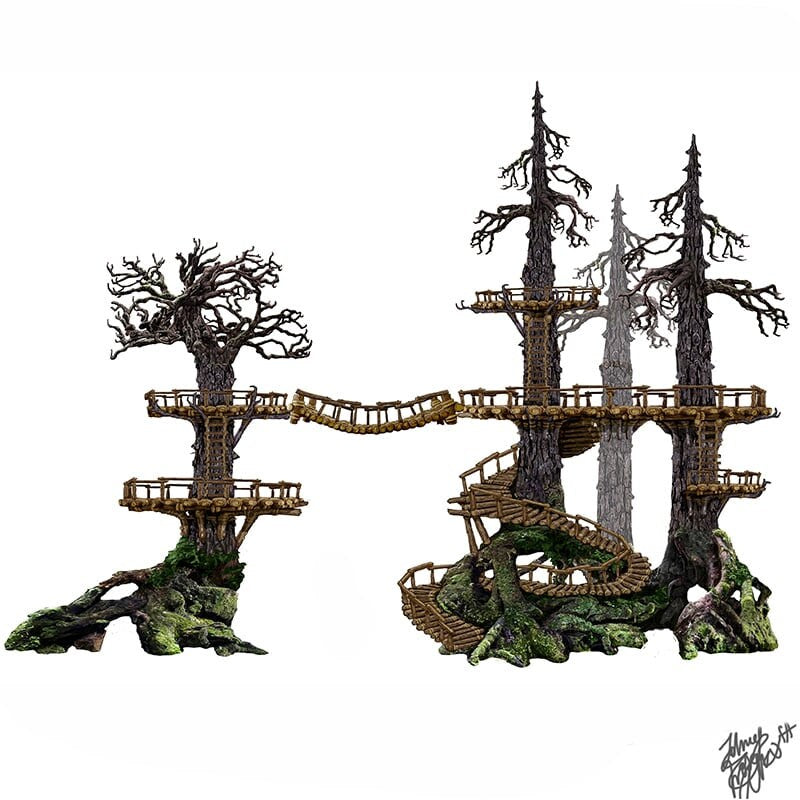 The Forest Forts - Rise of the Halflings - DnD building | Pathfinder | Forest | Treehouse | Wargaming Terrain | Scatter scenery, Fantasy