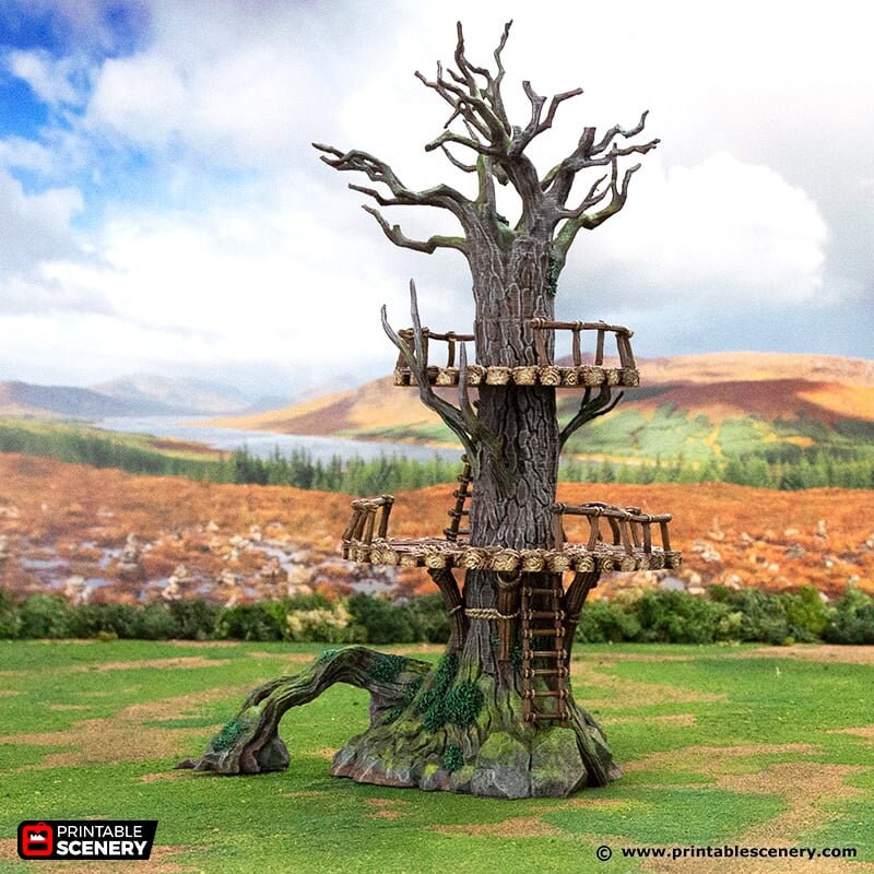The Forest Forts - Rise of the Halflings - DnD building | Pathfinder | Forest | Treehouse | Wargaming Terrain | Scatter scenery, Fantasy