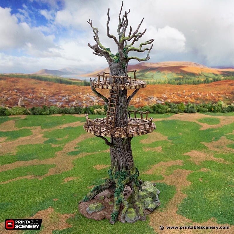 The Forest Forts - Rise of the Halflings - DnD building | Pathfinder | Forest | Treehouse | Wargaming Terrain | Scatter scenery, Fantasy