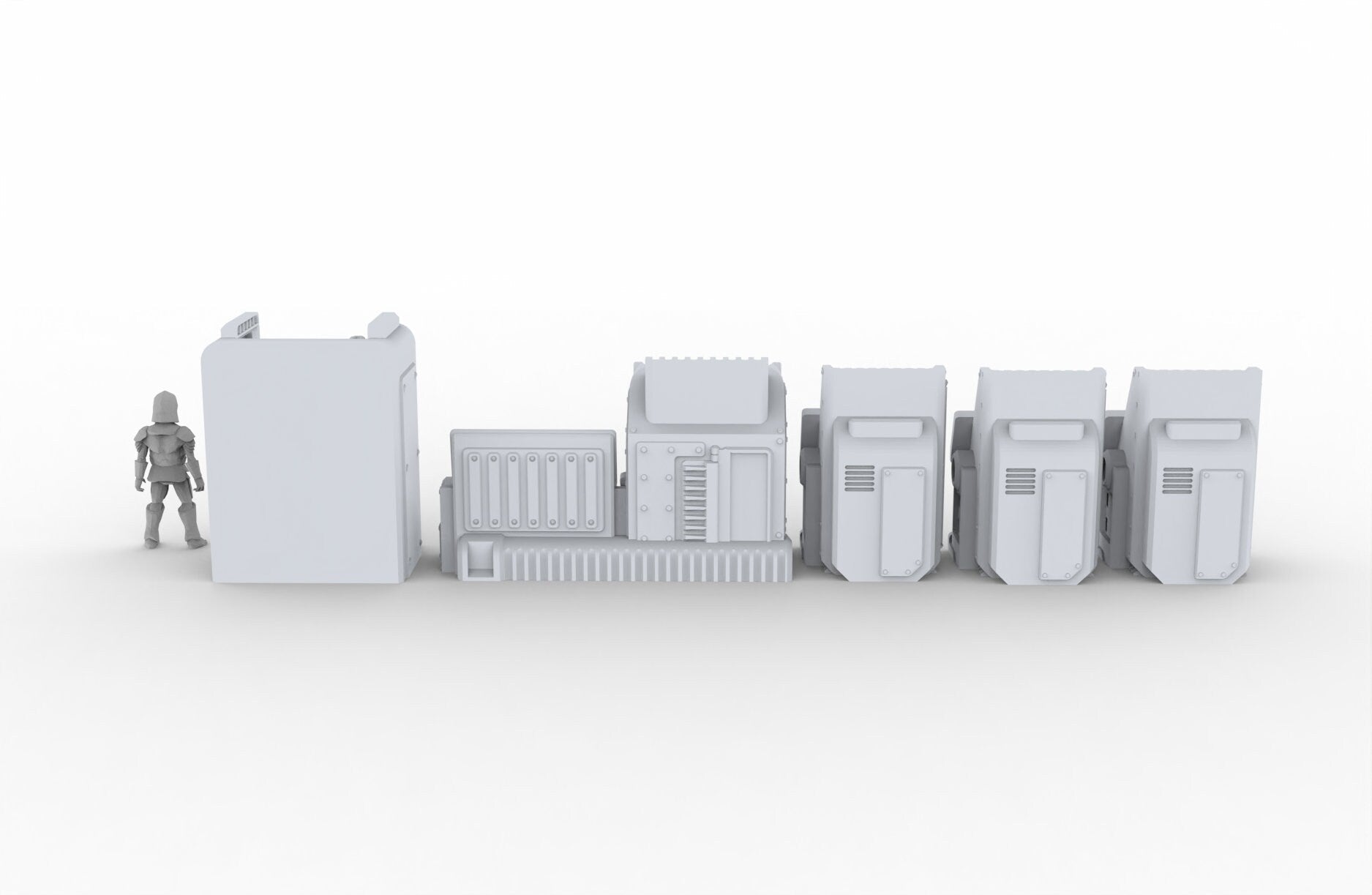 Arms Dealer Scatter Terrain mini set - Novus Landing, EC3D, Infinity, Legion, Sci-fi, Cyberpunk 2077, Wargaming Scenery, Black Market