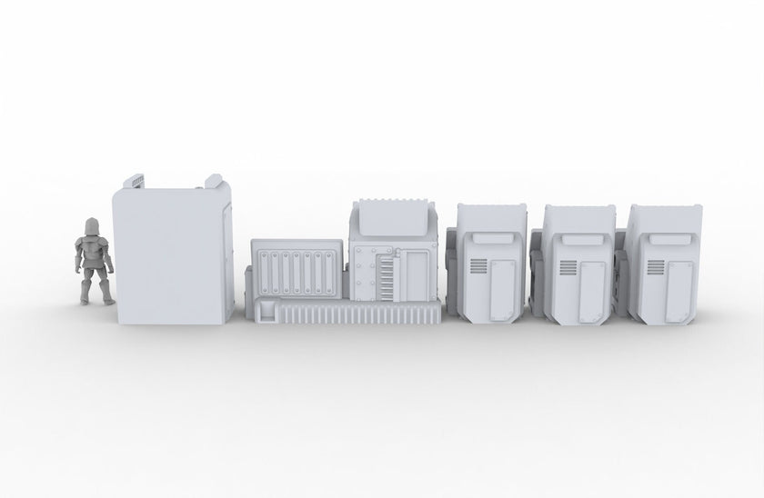 Arms Dealer Scatter Terrain mini set - Novus Landing, EC3D, Infinity, Legion, Sci-fi, Cyberpunk 2077, Wargaming Scenery, Black Market