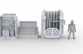 Arms Dealer Scatter Terrain mini set - Novus Landing, EC3D, Infinity, Legion, Sci-fi, Cyberpunk 2077, Wargaming Scenery, Black Market