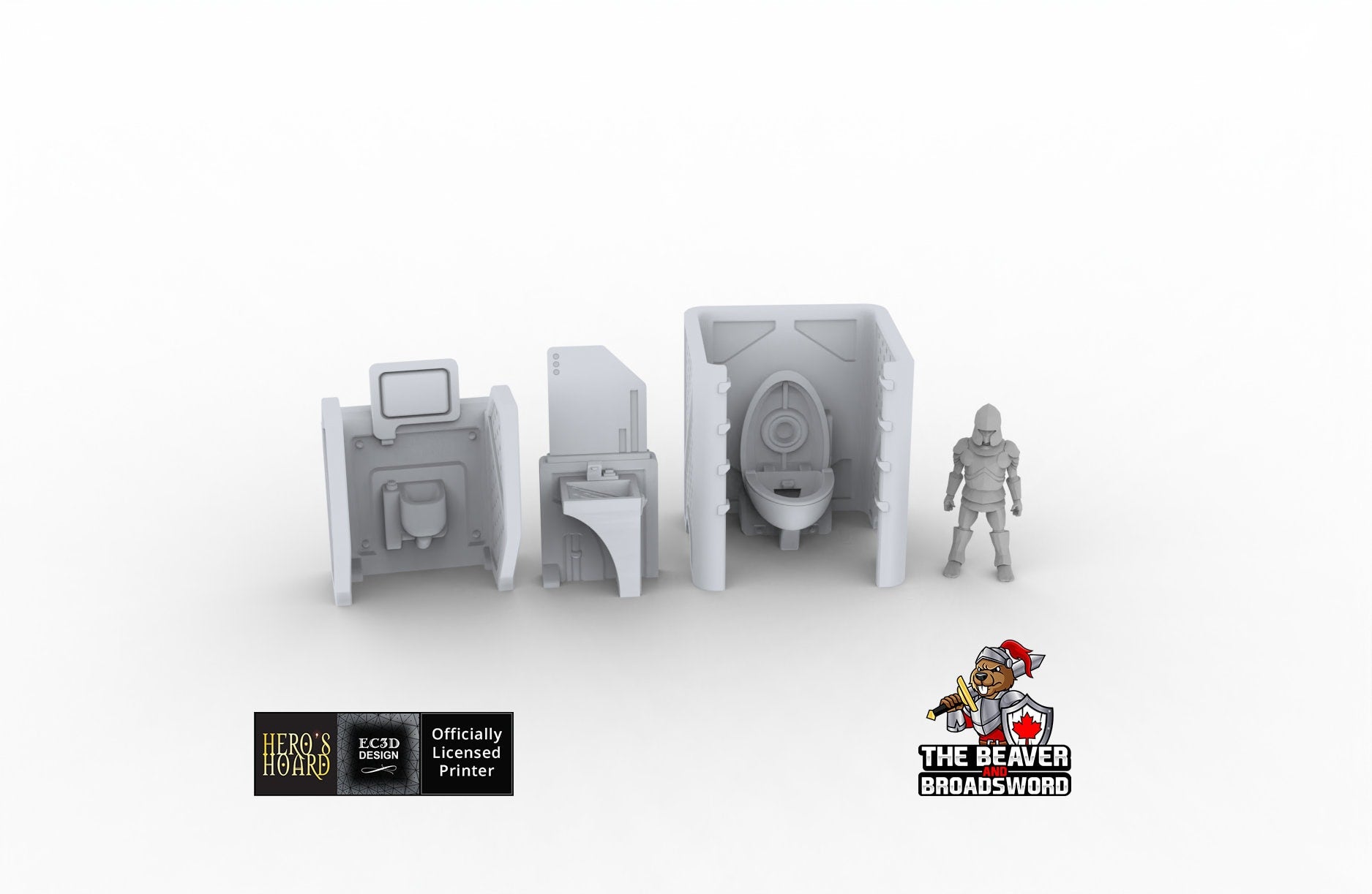 Bathroom Scatter Terrain - Novus Landing, EC3D, Infinity, Legion Sci-fi, Cyberpunk 2077, Wargaming Scenery, Washroom, Realism