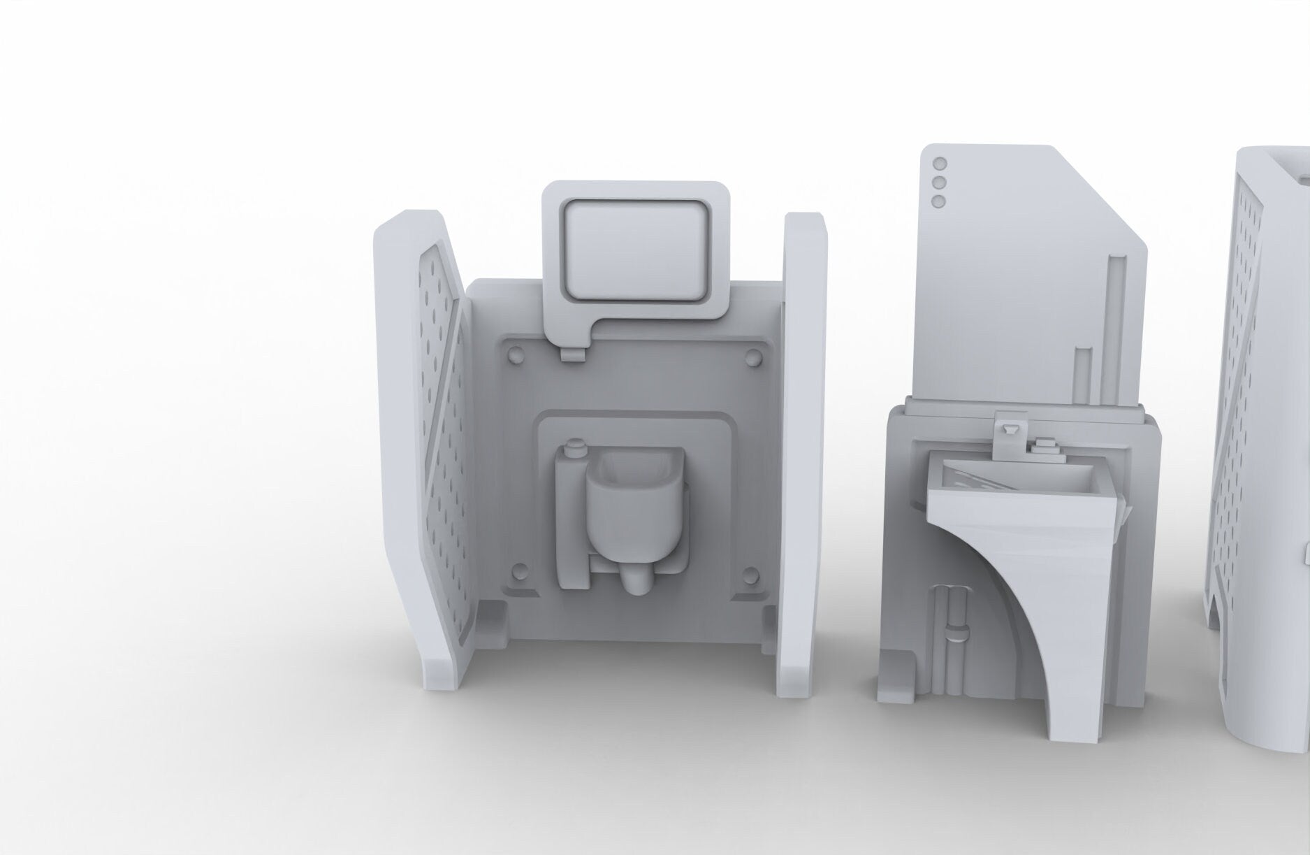 Bathroom Scatter Terrain - Novus Landing, EC3D, Infinity, Legion Sci-fi, Cyberpunk 2077, Wargaming Scenery, Washroom, Realism