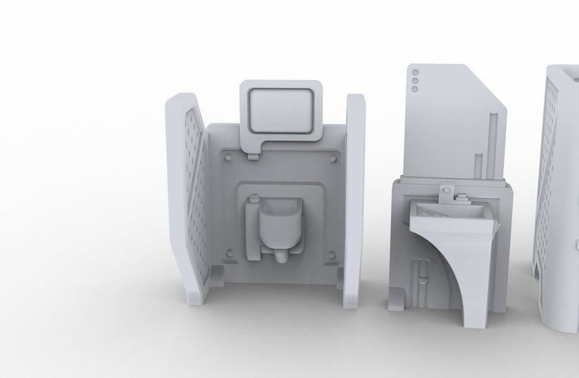 Bathroom Scatter Terrain - Novus Landing, EC3D, Infinity, Legion Sci-fi, Cyberpunk 2077, Wargaming Scenery, Washroom, Realism