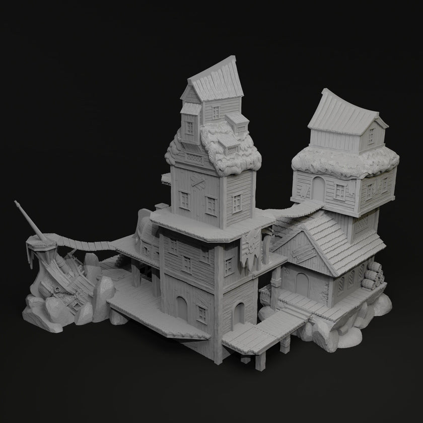 Pirate Dock - Pirates vs. Sailors Nightmare At Sea - DnD, Wargaming, Ocean, Boat, Ship, Docks, Tortuga, Black Flag, Pathfinder, Age of Sail
