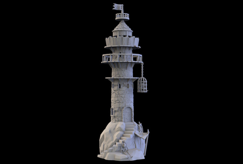 Pirate Lighthouse - Pirates vs. Sailors Nightmare At Sea - DnD, Wargaming, Ocean, Boat, Ship, Tortuga, Black Flag, Age of Sail, Caribbean