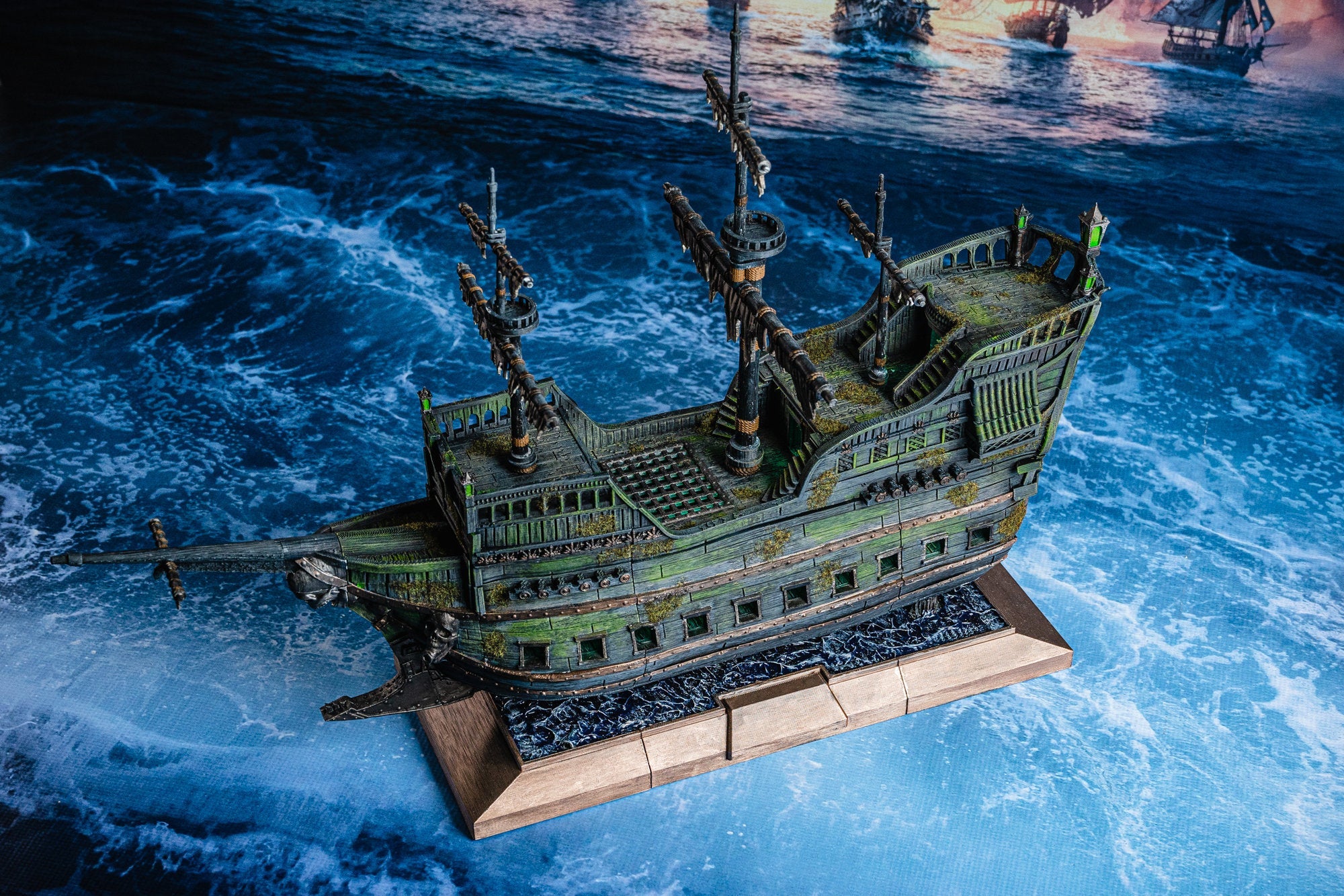 Pirate Ship - Pirates vs. Sailors Nightmare At Sea - DnD, Wargaming, Ocean, Boat, Ship, Tortuga, Black Flag, Age of Sail, Caribbean