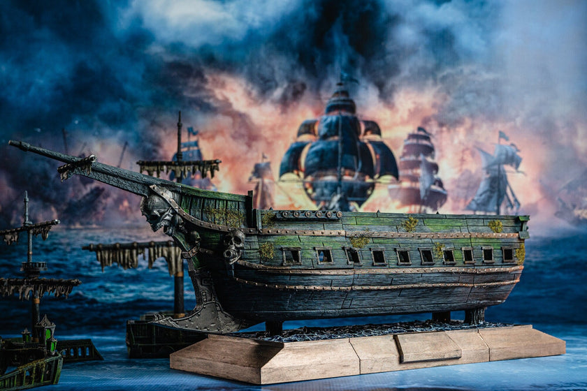 Pirate Ship - Pirates vs. Sailors Nightmare At Sea - DnD, Wargaming, Ocean, Boat, Ship, Tortuga, Black Flag, Age of Sail, Caribbean