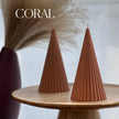 Ribbed Cone Soy Wax Candle: Minimalist Home Decor