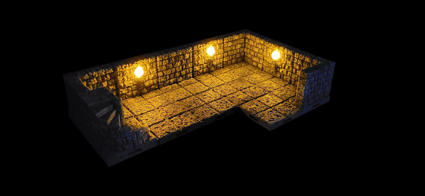 MAGNETIC LED Dungeon Torch Walls - Dungeon Theme | Painted Tabletop Terrain | Dungeons And Dragons, D&D, Pathfinder, Wargaming Dragonlock