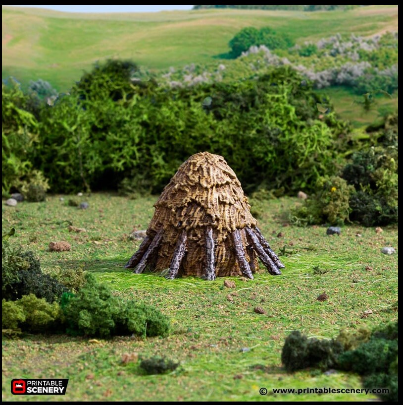 Haystacks - King and Country, DnD, Pathfinder, 15mm, 28mm, 32mm, wargaming terrain, scatter scenery D&D medieval village, farm, cart, hay