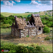 Ruined Norman Stone Barn - King and Country, DnD, Pathfinder, 15mm, 28mm, 32mm, wargaming terrain, scatter scenery D&D farm, fields, village