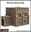 Norman Square Keep - King and Country, DnD, Pathfinder, 15mm, 28mm, 32mm, wargaming terrain, scenery D&D fort, base, castle, stone, medieval