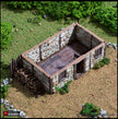Norman Stone Barn - King and Country, DnD, Pathfinder, 15mm, 28mm, 32mm, wargaming terrain, scenery D&D farm, crops, medieval village, town
