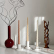 Tall Twisted Soy Wax Taper Candle: Handmade Pastel Decor