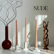 Tall Twisted Soy Wax Taper Candle: Handmade Pastel Decor