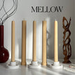 Ribbed Soy Wax Taper Candle: Handmade Unscented Pillar