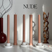 Ribbed Soy Wax Taper Candle: Handmade Unscented Pillar