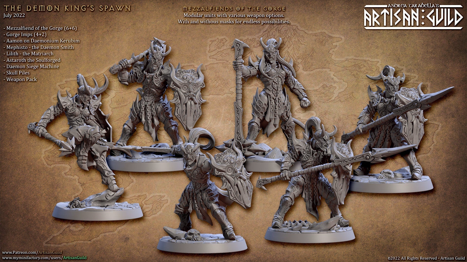 Mezzalfiends of the Gorge - Artisan Guild Demon King Spawn | Monster | Fantasy, DnD | Tiefling | Fighter | Paladin | Cleric | Hell, Abyss