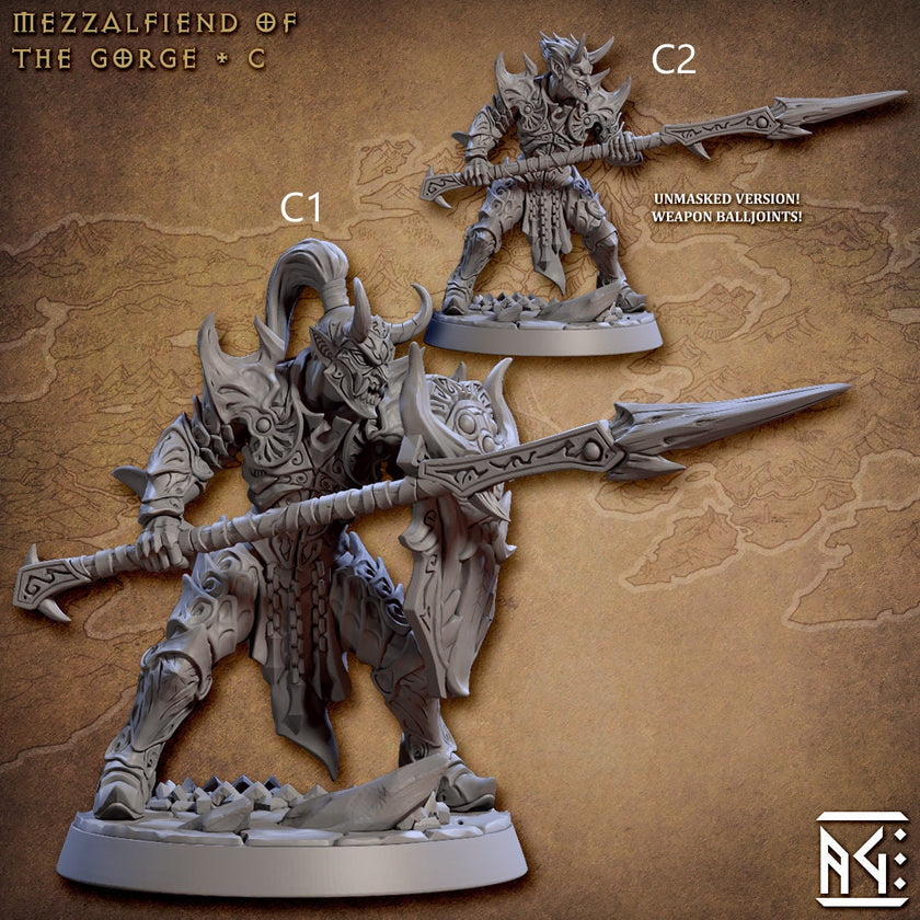 Mezzalfiends of the Gorge - Artisan Guild Demon King Spawn | Monster | Fantasy, DnD | Tiefling | Fighter | Paladin | Cleric | Hell, Abyss