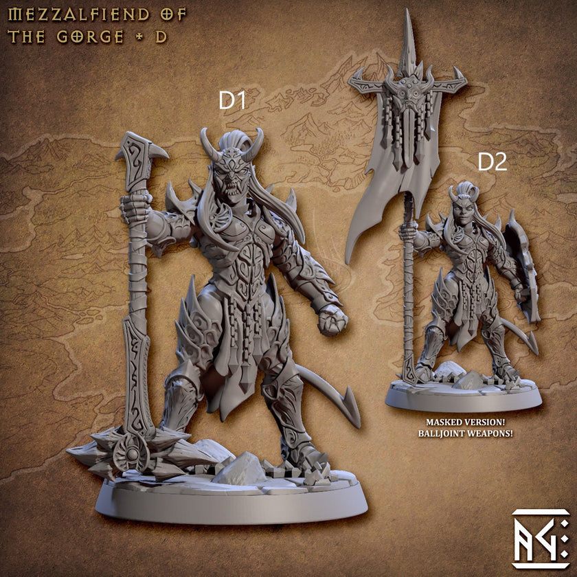 Mezzalfiends of the Gorge - Artisan Guild Demon King Spawn | Monster | Fantasy, DnD | Tiefling | Fighter | Paladin | Cleric | Hell, Abyss
