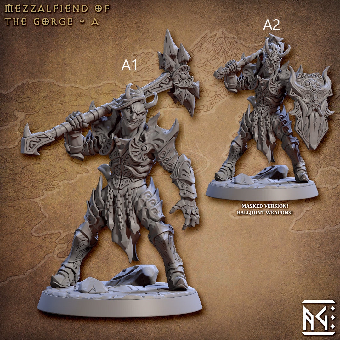 Mezzalfiends of the Gorge - Artisan Guild Demon King Spawn | Monster | Fantasy, DnD | Tiefling | Fighter | Paladin | Cleric | Hell, Abyss
