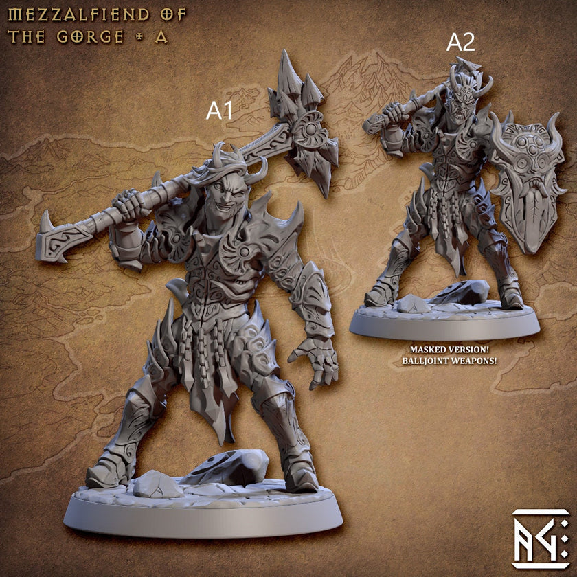 Mezzalfiends of the Gorge - Artisan Guild Demon King Spawn | Monster | Fantasy, DnD | Tiefling | Fighter | Paladin | Cleric | Hell, Abyss