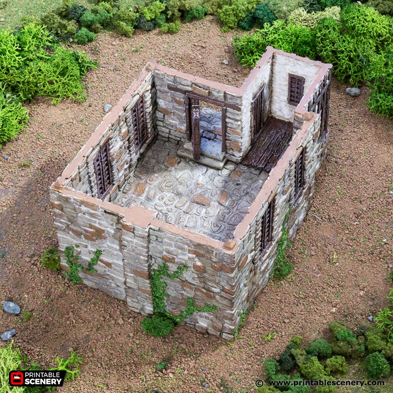 Barlyway Cottage - King and Country, DnD, Pathfinder, 15mm, 28mm, 32mm, wargaming terrain, scenery D&D, medieval village, house, home