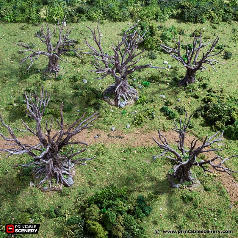 Oak Trees - King and Country, DnD, Pathfinder, 15mm, 28mm, 32mm, wargaming terrain, scenery D&D, medieval village, nature, forest, town