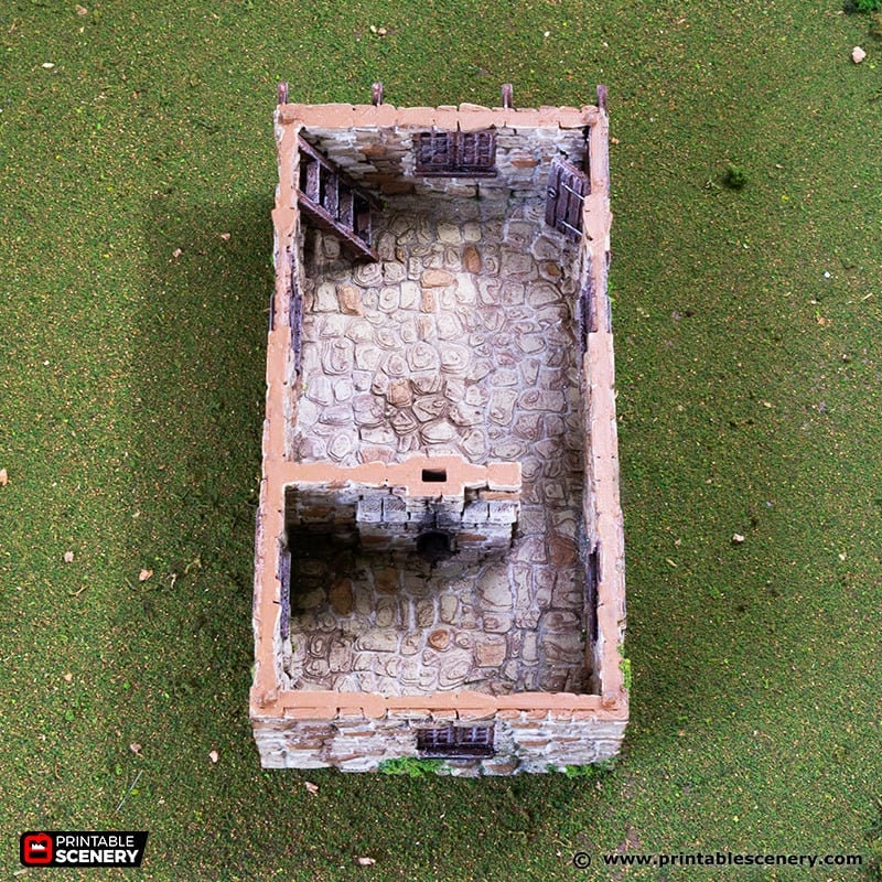 Hollyhock Cottage - King and Country, DnD, Pathfinder, 15mm, 28mm, 32mm, wargaming terrain, scenery D&D, medieval village, house, home, town
