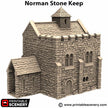 Norman Stone Keep - King and Country, DnD, Pathfinder, 15mm, 28mm, 32mm, wargaming terrain, scenery D&D, medieval castle, fort, village