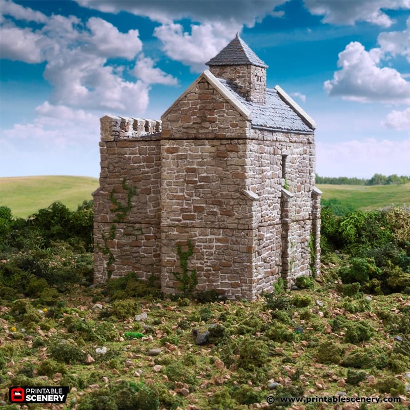 Norman Stone Keep - King and Country, DnD, Pathfinder, 15mm, 28mm, 32mm, wargaming terrain, scenery D&D, medieval castle, fort, village