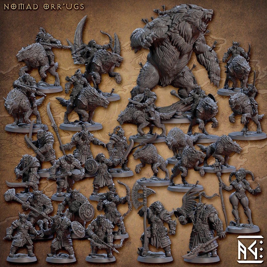 Nomad Orr'ugs - Artisan Guild | Monster | Fantasy | DnD | Pathfinder | Orc | Half Orc | Fighter | Ranger | Plains | Steppe | barbarian |