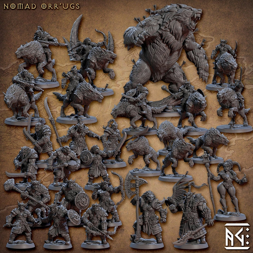Nomad Orr'ugs - Artisan Guild | Monster | Fantasy | DnD | Pathfinder | Orc | Half Orc | Fighter | Ranger | Plains | Steppe | barbarian |