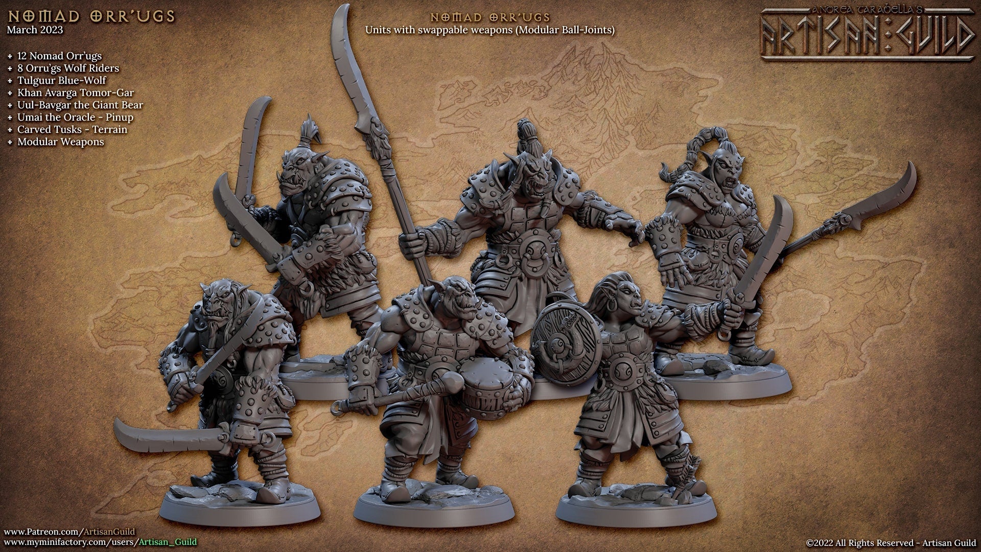 Nomad Orr'ugs - Artisan Guild | Monster | Fantasy | DnD | Pathfinder | Orc | Half Orc | Fighter | Ranger | Plains | Steppe | barbarian |