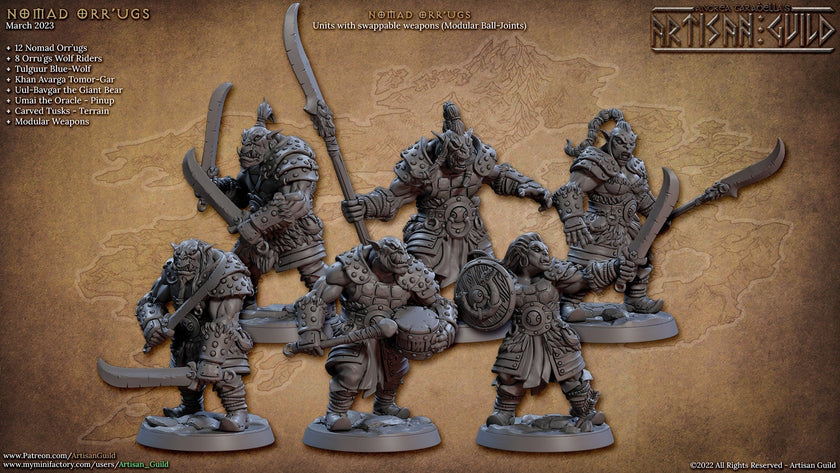 Nomad Orr'ugs - Artisan Guild | Monster | Fantasy | DnD | Pathfinder | Orc | Half Orc | Fighter | Ranger | Plains | Steppe | barbarian |