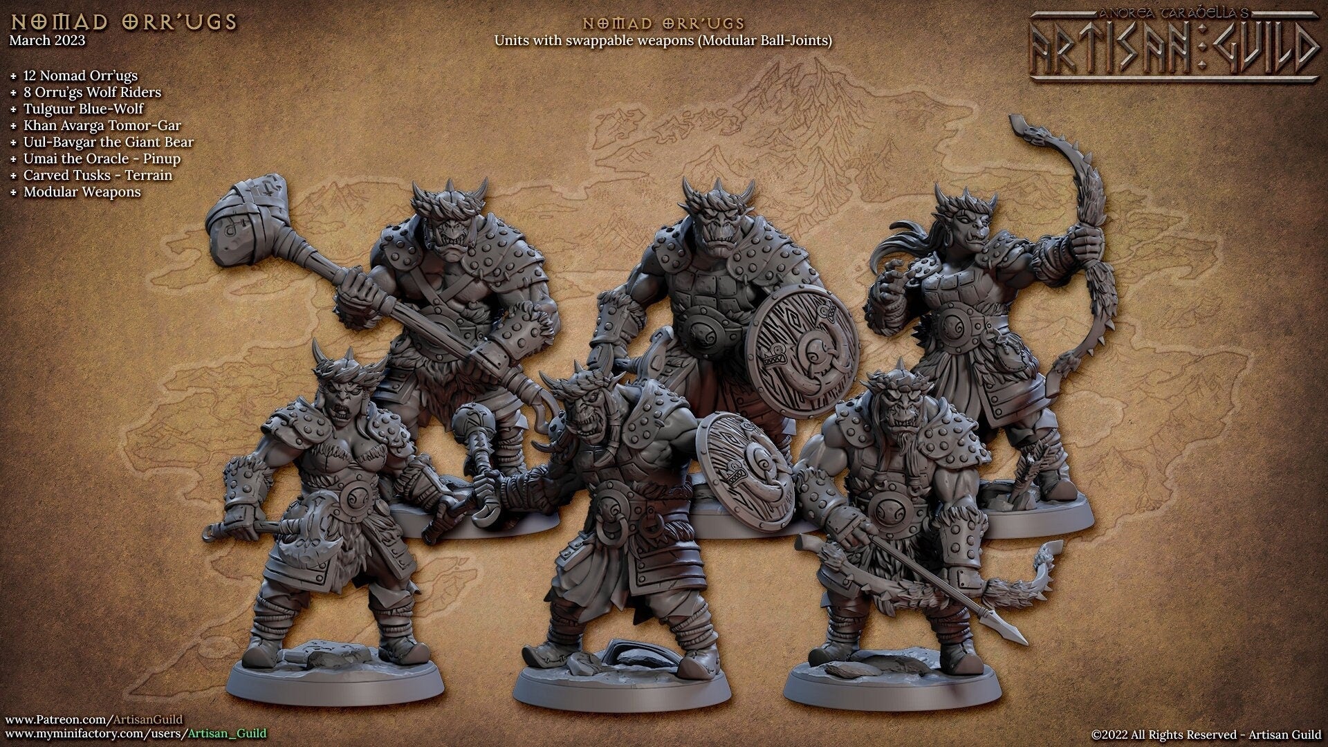 Nomad Orr'ugs - Artisan Guild | Monster | Fantasy | DnD | Pathfinder | Orc | Half Orc | Fighter | Ranger | Plains | Steppe | barbarian |