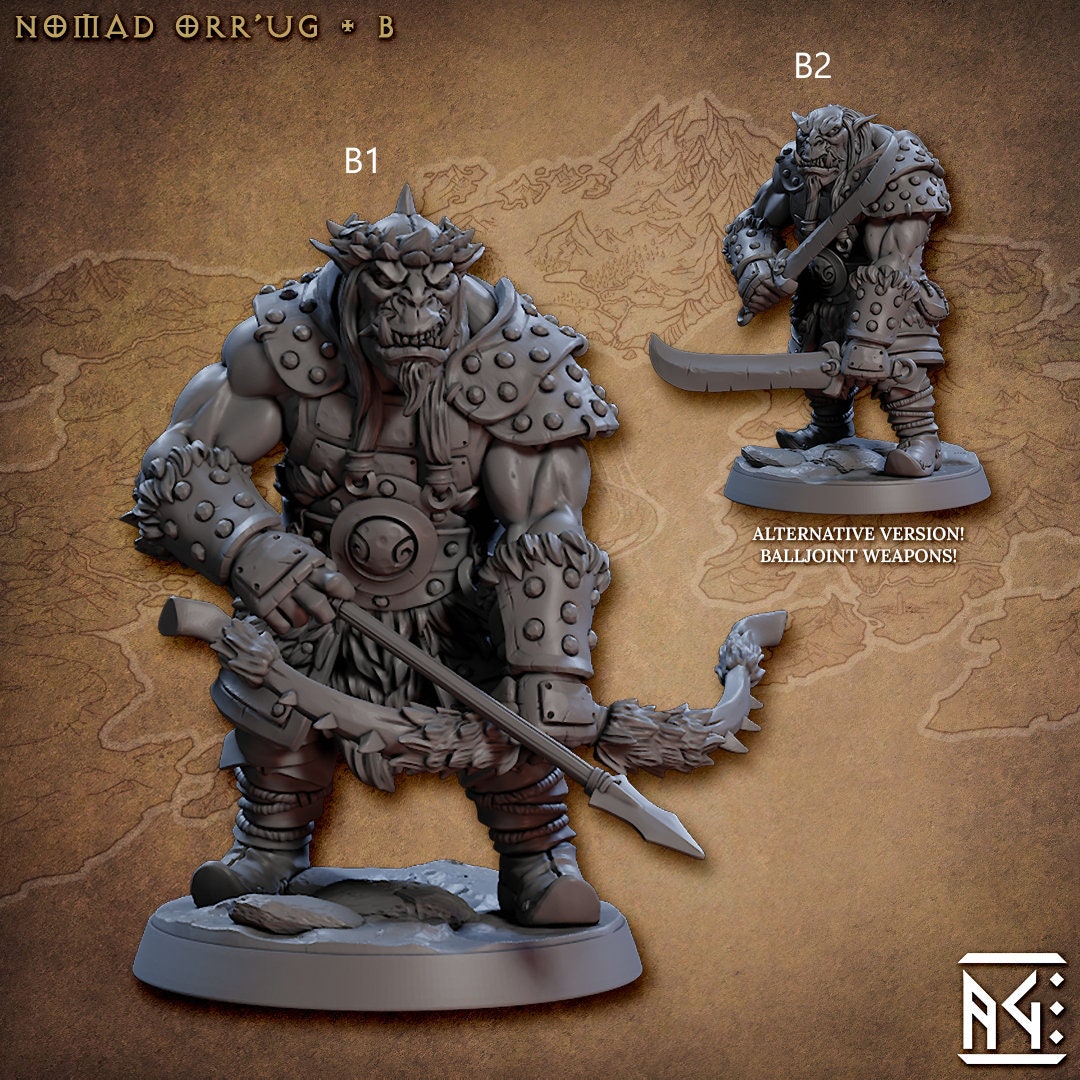 Nomad Orr'ugs - Artisan Guild | Monster | Fantasy | DnD | Pathfinder | Orc | Half Orc | Fighter | Ranger | Plains | Steppe | barbarian |