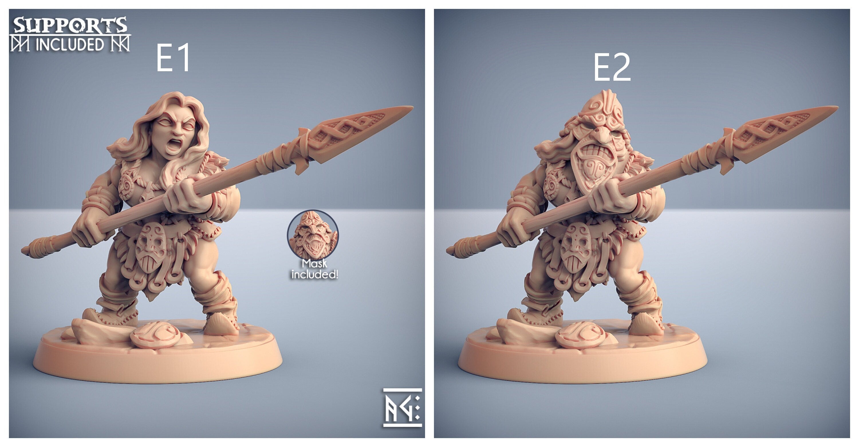 Dwarf Mountaineer mini set - Artisans Guild | Dwarf | Male | Female | Archer | Melee | Fighter | DnD | Wargaming | Pathfinder Fantasy