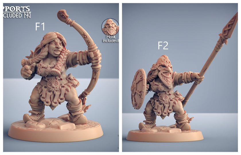 Dwarf Mountaineer mini set - Artisans Guild | Dwarf | Male | Female | Archer | Melee | Fighter | DnD | Wargaming | Pathfinder Fantasy