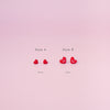 Tiny Red Heart Studs Earrings