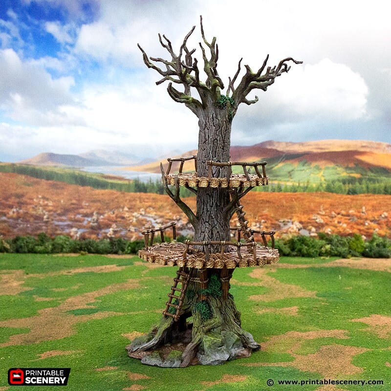 The Forest Forts - Rise of the Halflings - DnD building | Pathfinder | Forest | Treehouse | Wargaming Terrain | Scatter scenery, Fantasy