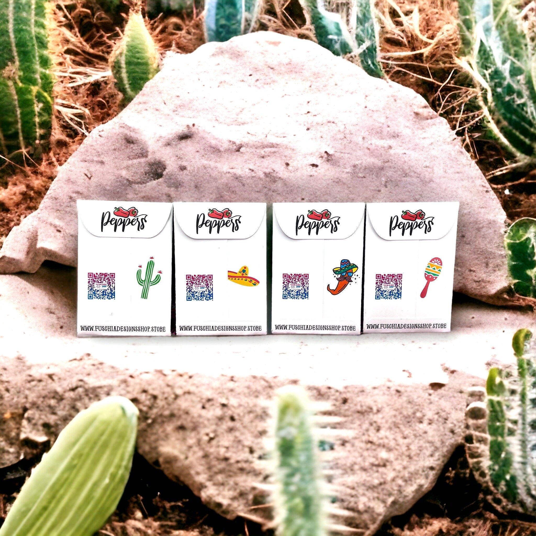 Seed Packages - Cinco de Mayo themed with Mixed Pepper Seeds - Includes 10 Packages of Pepper Seeds