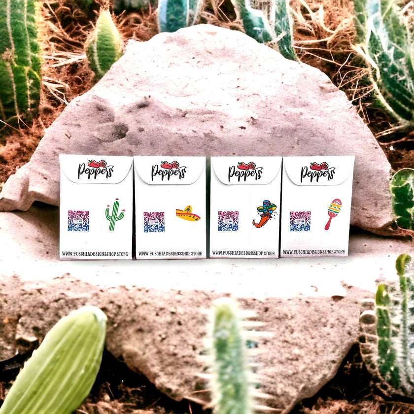 Seed Packages - Cinco de Mayo themed with Mixed Pepper Seeds - Includes 10 Packages of Pepper Seeds