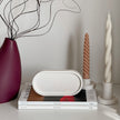 Handmade Jesmonite Oval Trinket Tray: Scandi Home Decor