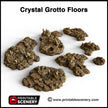 Crystal Stone Floors 7pc set | DnD Terrain Scatter Dungeon Tiles Platform Printable Scenery Fantasy Tabletop Game 3D Printed TTRPG Diorama